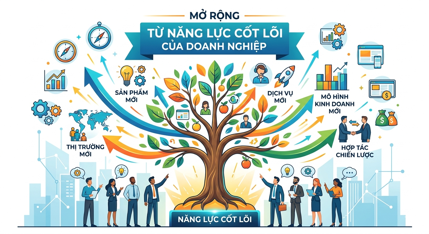 Mở rộng từ năng lực cốt lõi: Chiến lược tăng trưởng bền vững cho doanh nghiệp