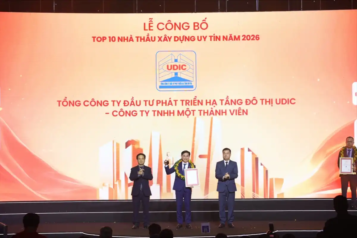 UDIC tiếp tục khẳng định vị thế Top 10 công ty bất động sản 2026